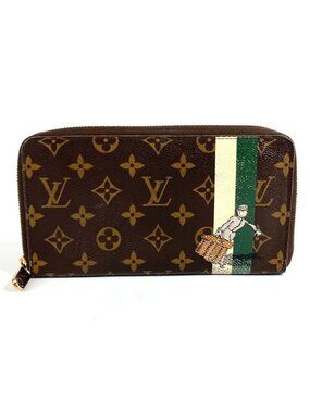 Louis Vuitton Wallet Zippy Organizer Belboy Monogram Canvas Green Brown